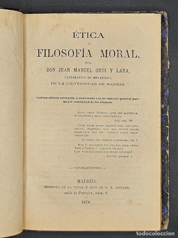 Libros antiguos: &Eacute;tica &oacute; Filosof&iacute;a Moral