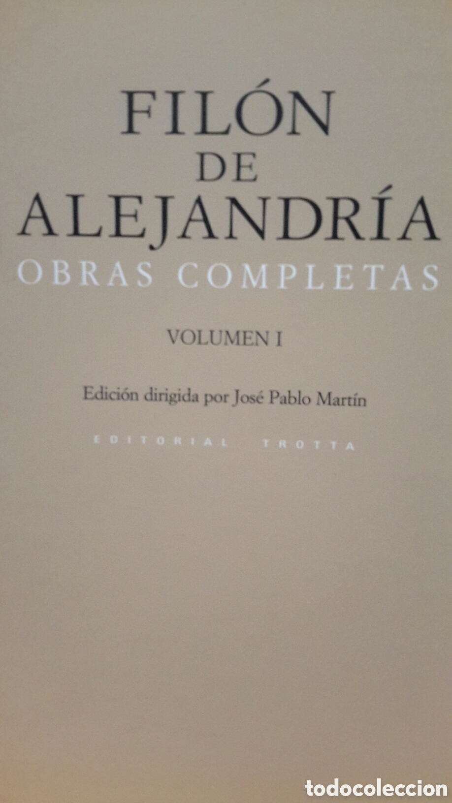 Libri antichi: Fil&oacute;n de Alejandr&iacute;a, Obras Completos, Volumen 1