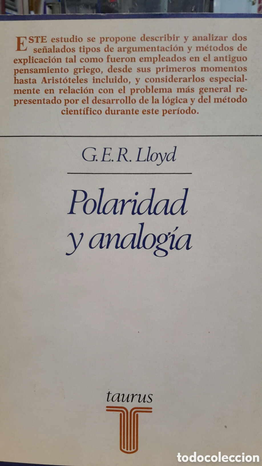Libros antiguos: G.E.R. Lloyd, Polaridad y analog&iacute;a