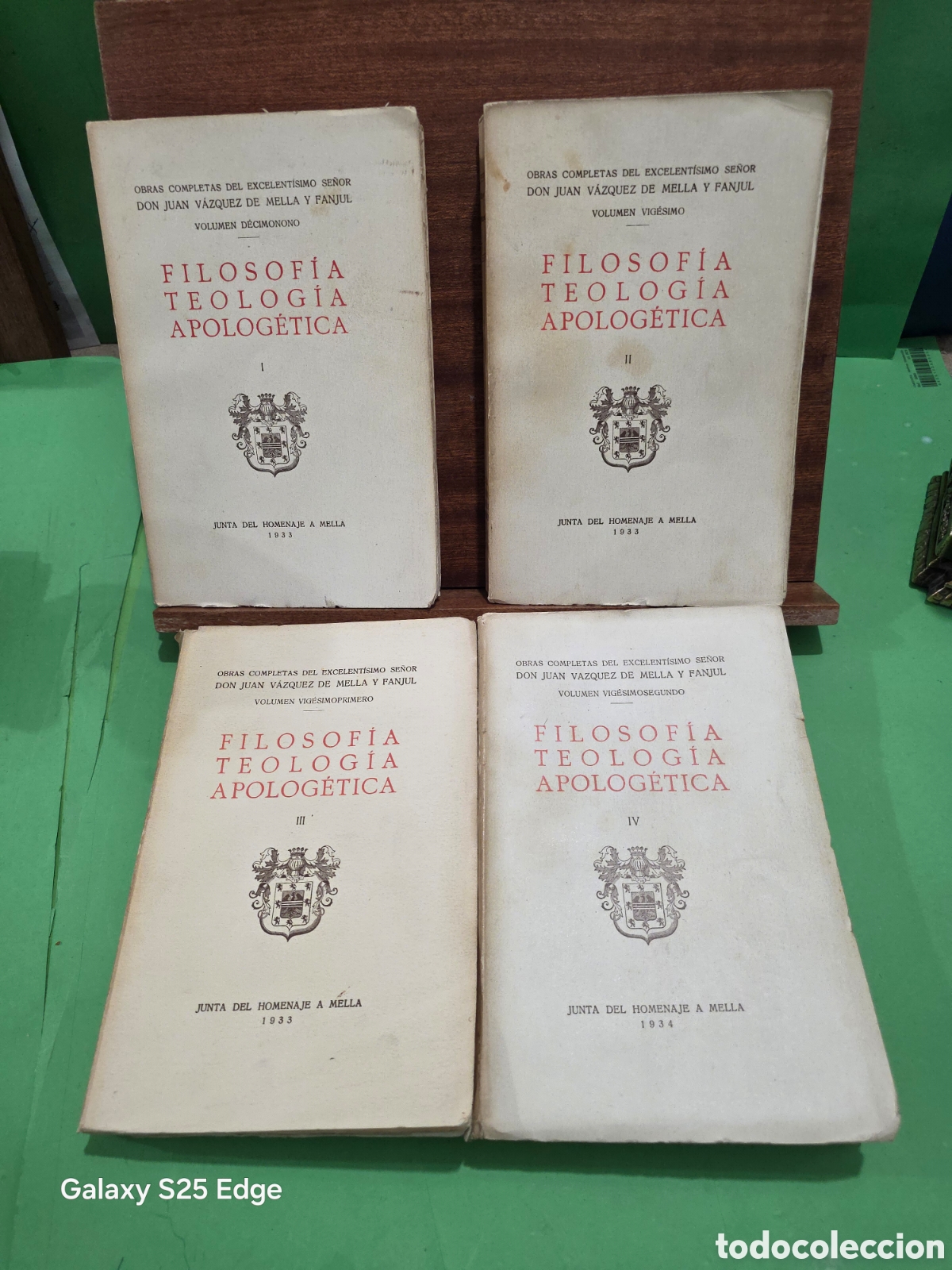 Libros antiguos: ANTIGUOS LIBROS...1933-34...&rdquo;&rdquo;FILOSOF&Iacute;A, TEOLOG&Iacute;A, APOLOGEN&Eacute;TICA&rdquo;&rdquo;...OBRAS COMPLETAS...J. V.MELLA.