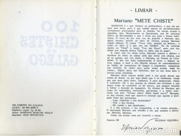 Libros antiguos: CIEN CHISTES EN GALEGO - Foto 2