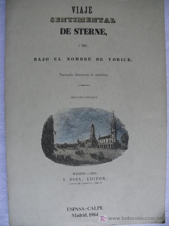 Libros antiguos: Viaje sentimental / Laurence Sterne * FACS&Iacute;MIL * - Foto 1