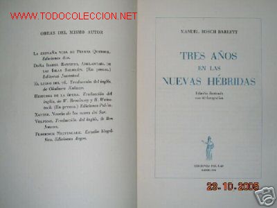 Old books: TRES A&Ntilde;OS EN LAS NUEVAS HEBRIDAS.VIAJES. ILUSTRADO.1943