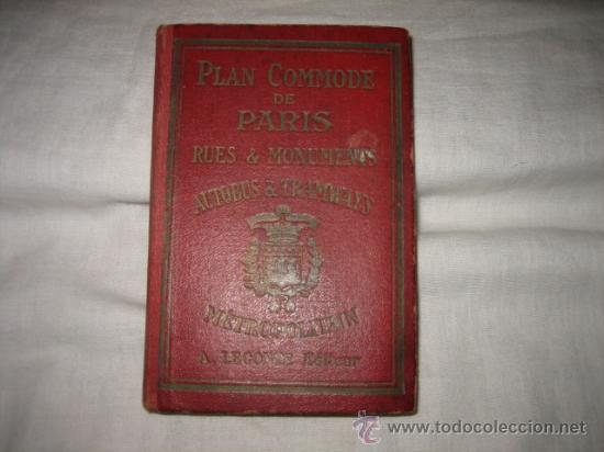 Libros antiguos: PLAN COMMODE DE PARIS RUES & TRAMWAYS METROPOLITAIN - Foto 1