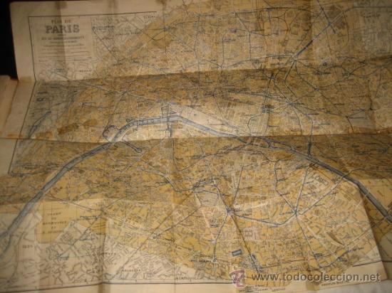 Libros antiguos: PLAN COMMODE DE PARIS RUES & TRAMWAYS METROPOLITAIN - Foto 4