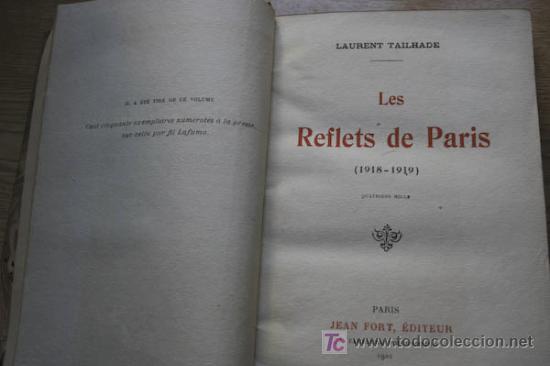 Libros antiguos: Les reflets de Paris (1918-1919). Tailhade (Laurent) - Foto 1