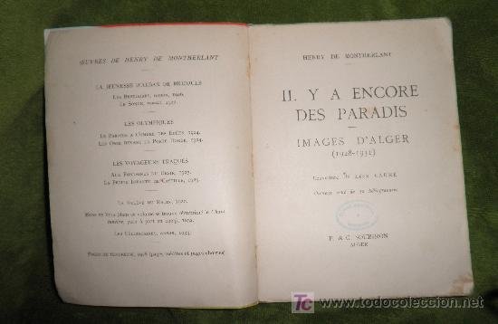 Antiquarische B&uuml;cher: IMAGENES DE ARGEL (1928-1931) - H.DE.MONTHERLANT - A&Ntilde;O 1935 - LIBRO DE VIAJES ILUSTRADO.