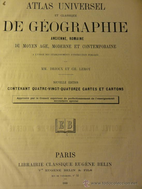 Libros antiguos: ATLAS UNIVERSAL 1889 - Foto 1
