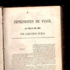 Libros antiguos: IMPRESIONES DE VIAGE POR ALEJANDRO DUMAS. LAS ORILLAS DEL RHIN. TOMO 3. LEER