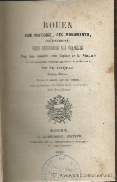 Antiquarische B&uuml;cher: Guia de viajes de Rouen, 1855