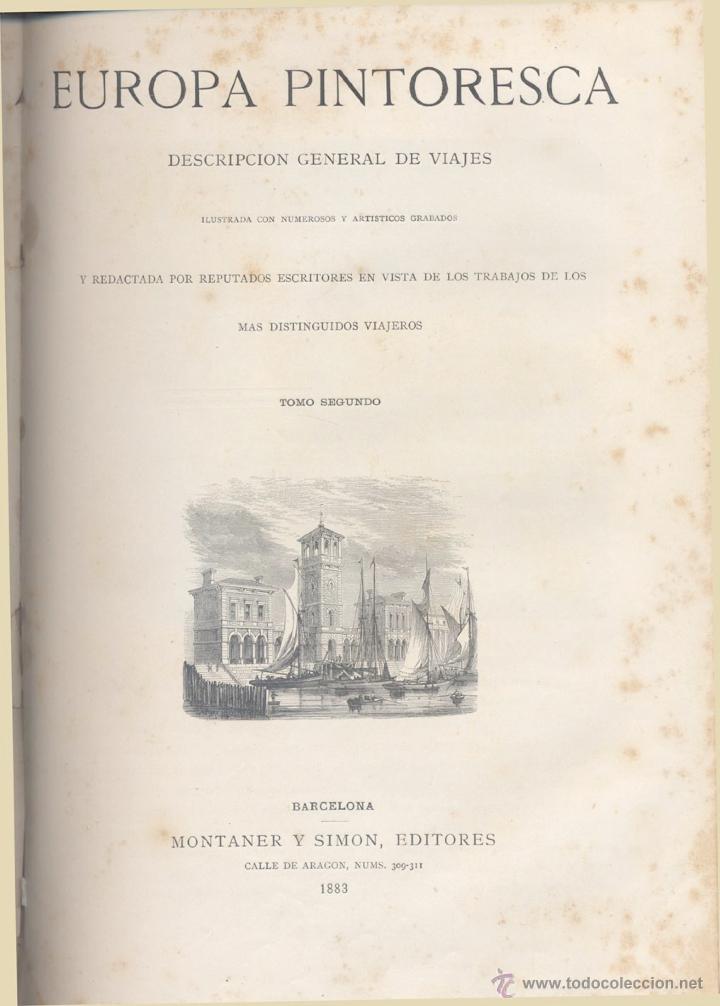 Libros antiguos: EUROPA PINTORESCA 1882 - Foto 3