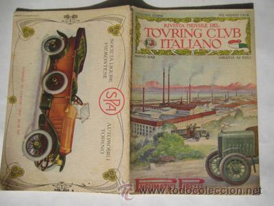 Libros antiguos: TOURING CLUB ITALIANO. Rivista Mensile. Agosto 1916. Anno XXII, N 8