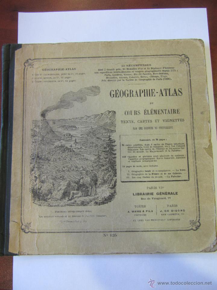 Old books: Geographie Atlas . Francia. Cours Elementaire