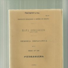 Libros antiguos: 3362.- PIEDRABUENA-CIUDAD REAL-MAPA GEOLOGICO DE ESPAÑA-EXPLICACION DE LA HOJA 759. Lote 54179591