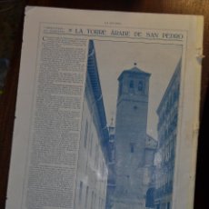Libros antiguos: LA TORRE ARABE DE SAN PEDRO (MADRID) POR A. VELASCO ZAZO MADRID FOTO LA ESFERA 1916