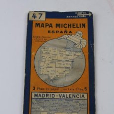Libros antiguos: PR-172 MAPA MICHELIN ESPAÑA 47 MADRID-VALENCIA AÑOS 20-30