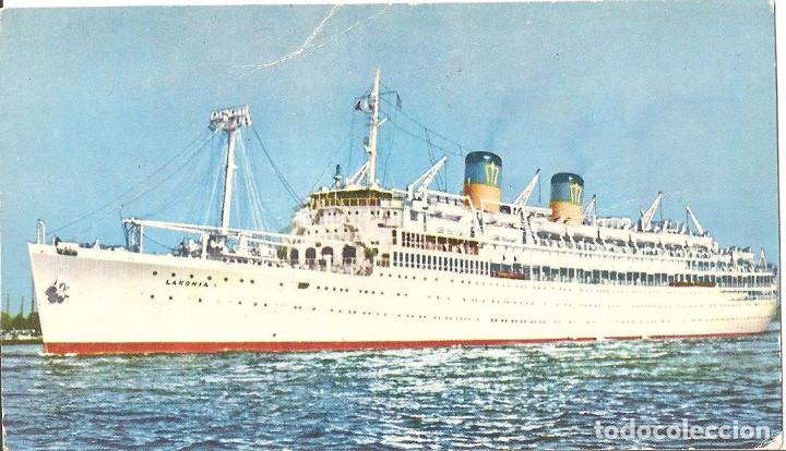 Old books: LAKONIA  postal oficial de este desgraciado buque,con logo cia etc,salvada de su naufragio,