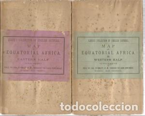 Libros antiguos: Asher&acute;s collection of english authors. Map of Equatorial Africa I. Eastern Half, II Western Half