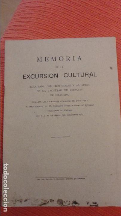 Antiquarische B&uuml;cher: MEMORIA EXCURSION CULTURAL.PROFESORES Y ALUMNOS.FACULTAD CIENCIAS A MADRID.GRANADA.1934