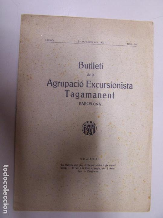 Antiquarische B&uuml;cher: Butllet&iacute; de la Agrupaci&oacute; Excursionista Tagamanet. Barcelona. II &Eacute;poca. Juliol-Agost 1935. N&uacute;m. 34