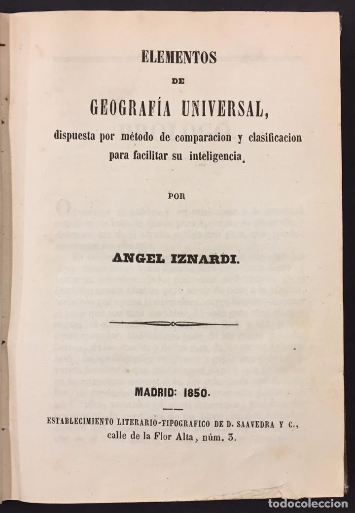 Old books: Angel Iznardi . Elementos De Geograf&iacute;a Universal Dispuesta Por M&eacute;todo De Comparaci&oacute;n y Clasificaci&oacute;n