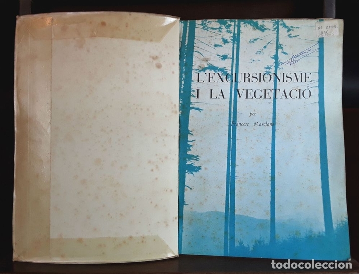 Libros antiguos: LEXCURSIONISME I LA VEGETACI&Oacute;. FRANCESC MASCLANS. LENCICLOP&Egrave;DIA DE LEXCURSIONISME. - Foto 2