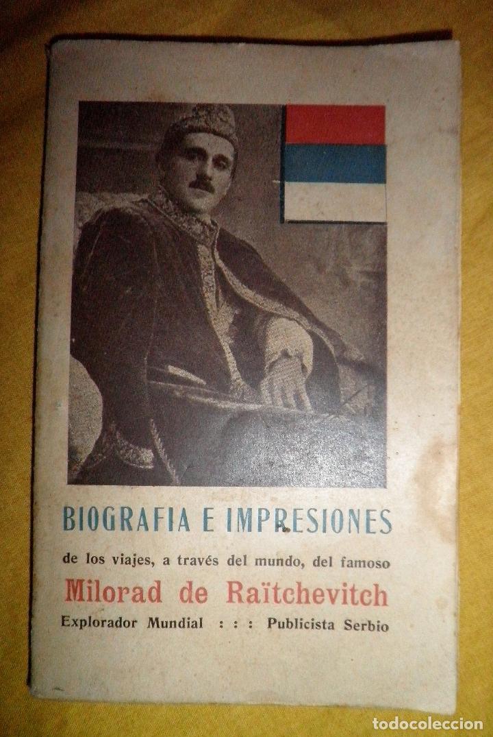 Old books: VIAJES DE MILORAD DE RA&Iuml;TCHEVITCH - A&Ntilde;O 1919 - RARO.