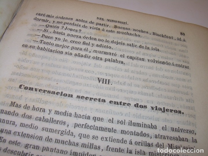 Libros antiguos: LIBRO TAPAS DE PIEL...LOS PIRATAS DEL MISSISSIPI...AÑO 1860 - Foto 7 - 121997235