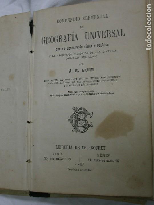 Libros antiguos: 1886. COMPENDIO ELEMENTAL DE GEOGRAF&Iacute;A UNIVERSAL - Foto 1