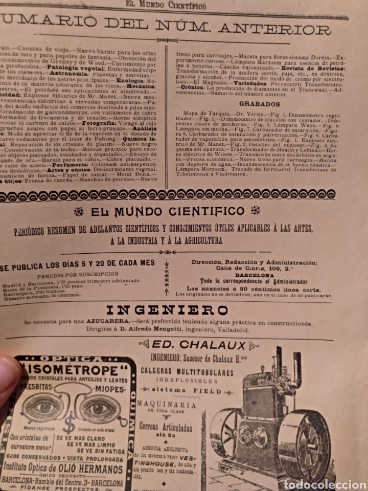 Libros antiguos: 1900. El mundo cient&iacute;fico - Foto 3