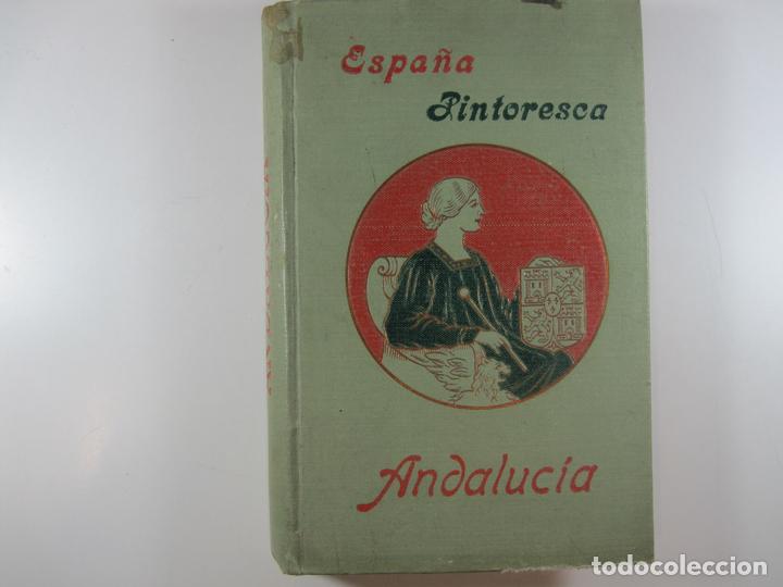 Libri antichi: ESPA&Ntilde;A PINTORESCA. ANDALUC&Iacute;A: SEVILLA - HUELVA - C&Aacute;DIZ - M&Aacute;LAGA - ALMER&Iacute;A - GRANADA - JA&Eacute;N - C&Oacute;RDOBA