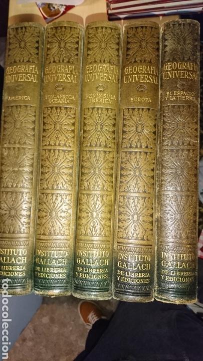 Old books: GEOGRAF&Iacute;A UNIVERSAL Descripci&oacute;n Moderna del Mundo 5 tomos