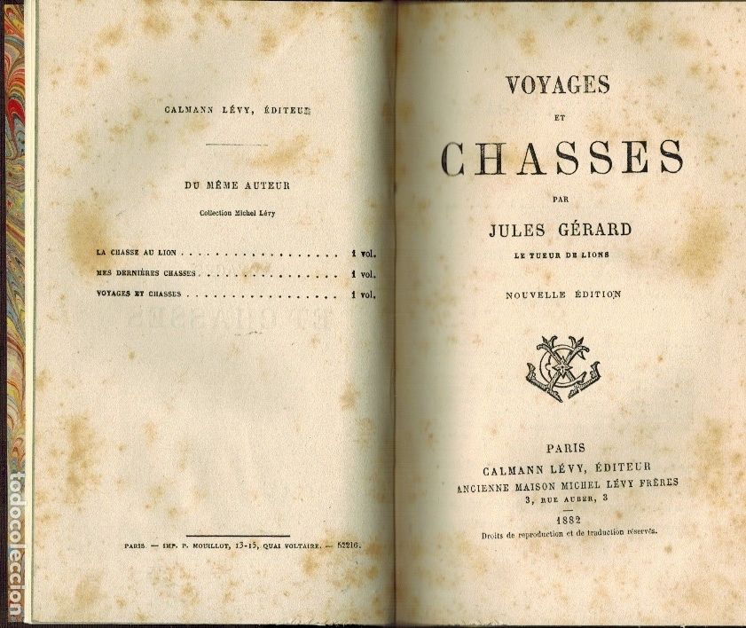Libros antiguos: VOYAGES ET CHASSES