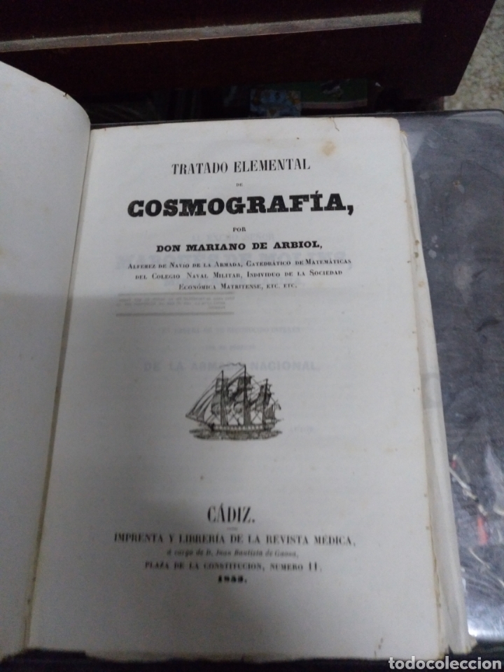 Libri antichi: Tratado elemental cosmograf&iacute;a 1853 C&aacute;diz