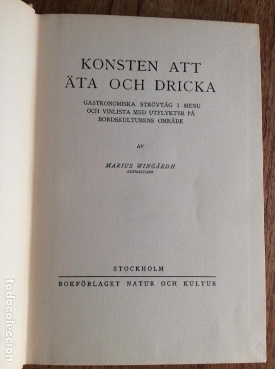Libros antiguos: KONSTEN ATT &Auml;TA OCH DRICKA - Foto 2