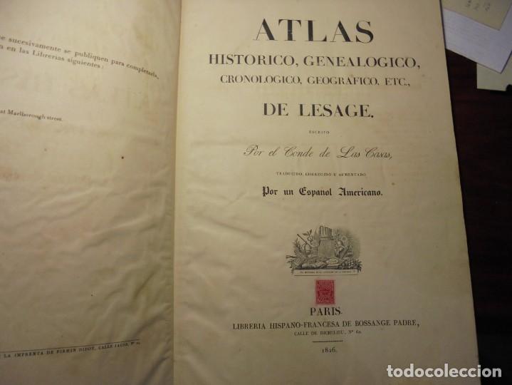 Libros antiguos: ATLAS HISTORICO, GENEALOGICO, GEOGRAFICO. LAS CASAS. 1826
