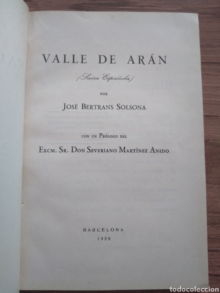 Libros antiguos: BERTRANS SOLSONA JOS&Eacute; VALLE DE AR&Aacute;N - Foto 2