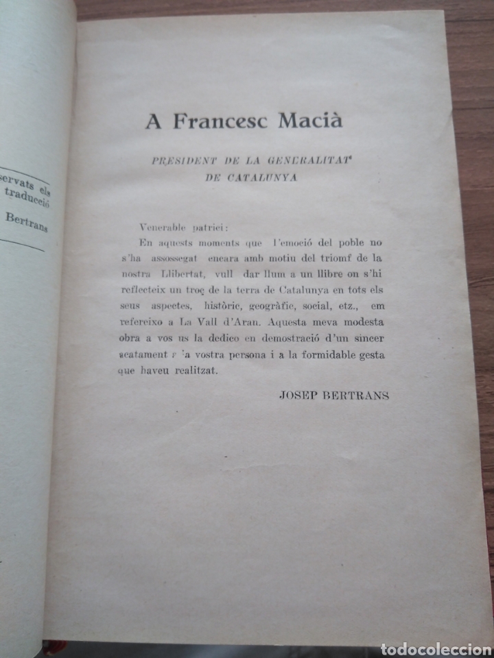 Libros antiguos: BERTRANS SOLSONA JOSEP, LA VALL DARAN - Foto 3