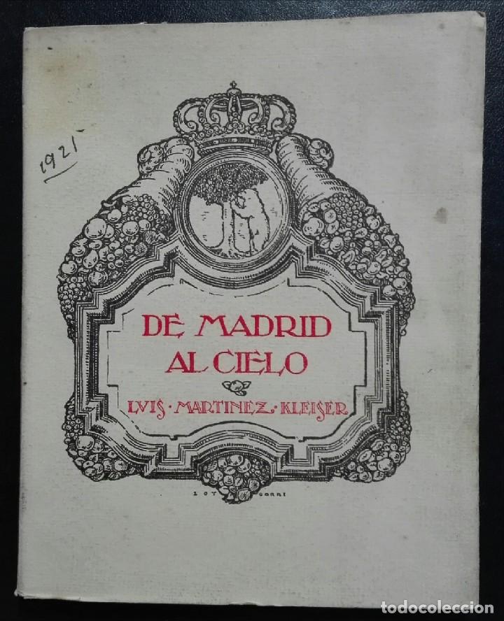 Libros antiguos: Luis MART&Iacute;NEZ KLEISER. De Madrid al cielo. 1925 - Foto 1