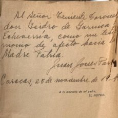 Libros antiguos: JUAN JONES PARRA. GEOGRAFÍA DE VENEZUELA. CARACAS, 1929. DEDICATORIA AUTÓGRAFA