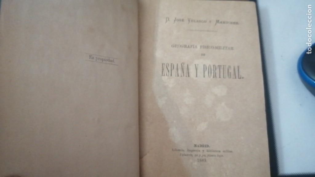 Libros antiguos: GEOGRAFIA FISICO-MILITAR DE ESPA&Ntilde;A Y PORTUGAL (1883)