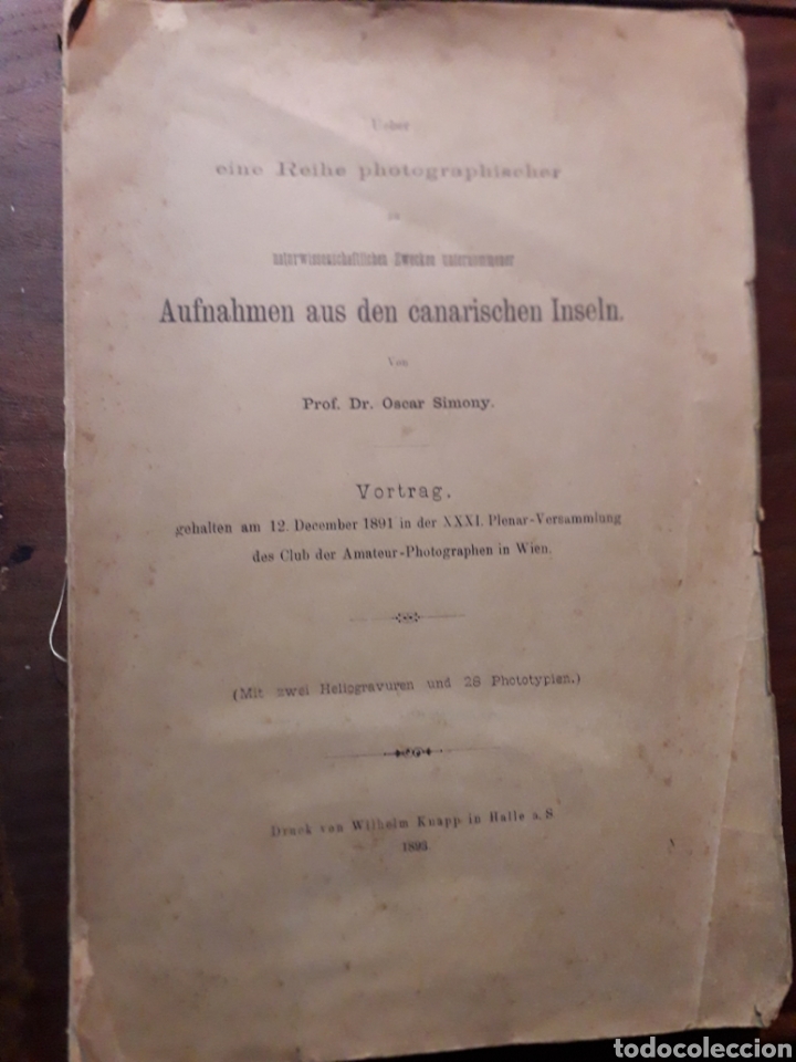Libros antiguos: OSCAR SIMONY.GRABACIONES FOTOGR&Aacute;FICAS ISLAS CANARIAS.1893. TENERIFE.MUY DIFICIL.DEDICADO