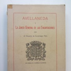 Libros antiguos: AVELLANEDA Y LA JUNTA GENERAL DE LAS ENCARTACIONES. EDUARDO DE ESCARZAGA AÑO 1927. Lote 246552480