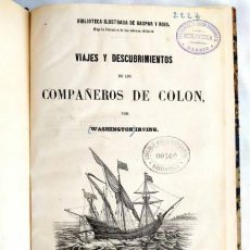 Libros antiguos: 1854 - WASHINGTON IRVING: VIAJES DE LOS COMPAÑEROS DE COLÓN