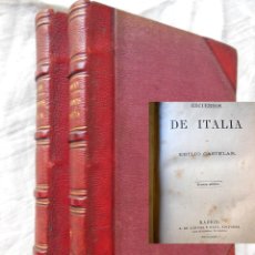 Libros antiguos: RECUERDOS DE ITALIA. TOMOS I Y II. 1883 EMILIO CASTELAR