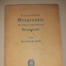Libros antiguos: MANUAL DE GEOGRAFÍA DEL IMPERIO ALEMÁN Y REGIONES GERMANOPARLANTES. BRESLAU, 1937. FOTOS. RARO