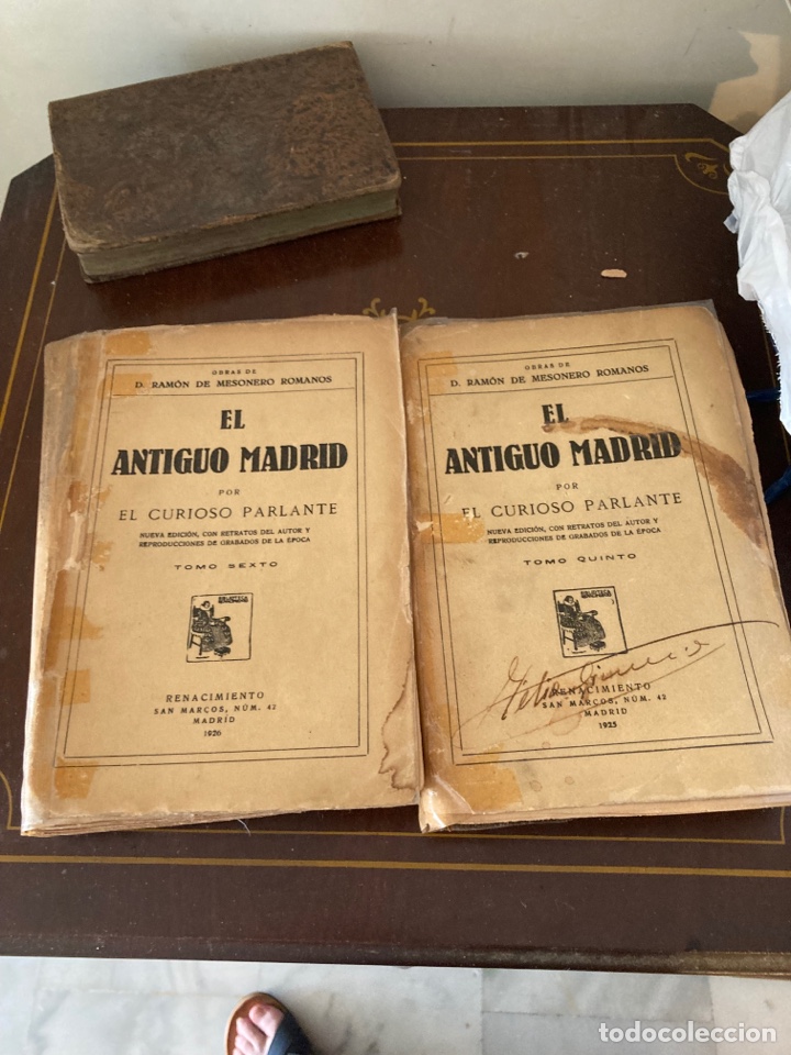 Libros antiguos: Lote de 2 libros el antiguo Madrid 1925, uno firmado, para restaurar