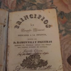 Libros antiguos: RVPR P54 PERGAMINO PRINCIPIOS DE GEOGRAFÍA UNIVERSAL. DEDICADOS INFANCIA. RAMÓN VILA FIGUERAS 1833