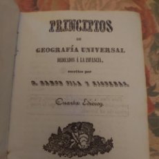 Libros antiguos: RVPR P55 PERGAMINO PRINCIPIOS DE GEOGRAFÍA UNIVERSAL. DEDICADOS INFANCIA. RAMÓN VILA FIGUERAS 1843