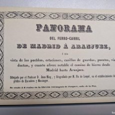 Libros antiguos: PANORAMA DEL FERRO-CARRIL DE MADRID A ARANJUEZ - FASCIMIL DE 1984 - IMPECABLE. Lote 376691934